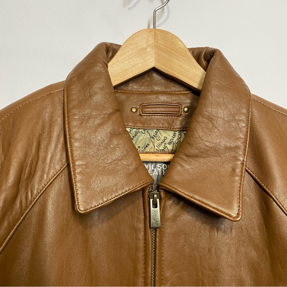 Wilsons Leather Men's Brown Leather Bomber Jacket - Picture 2 of 12